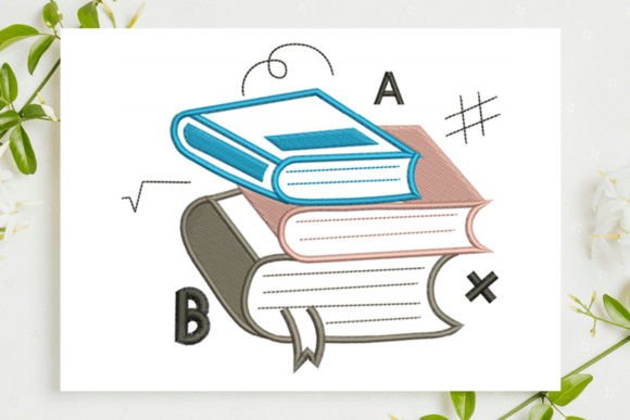 Books Embroidery Design