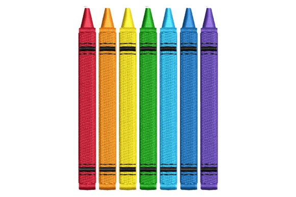 Crayons Embroidery Design